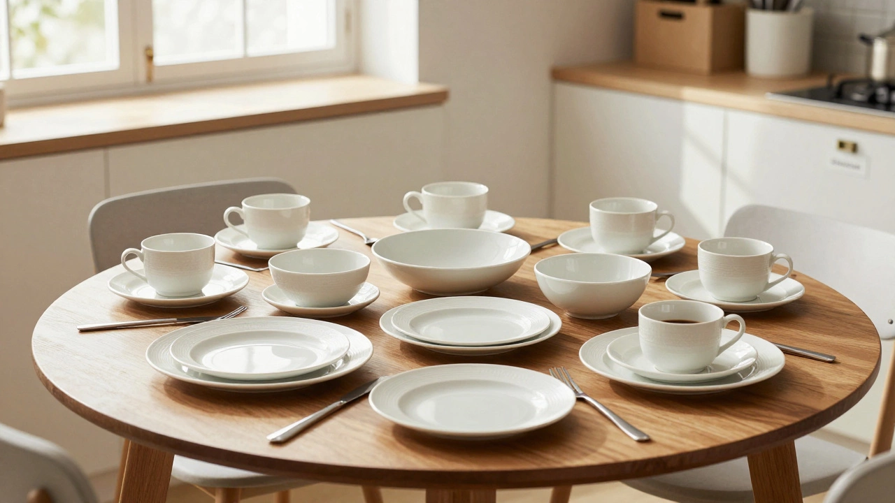 What is another word for cups, saucers, and plates? The right term for dinnerware
