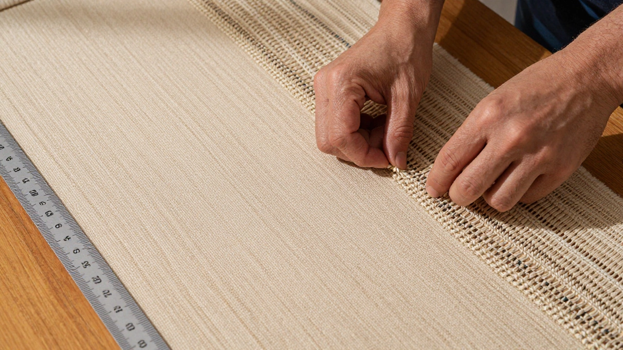 Close-up of hand-knotted rug back revealing intricate knots