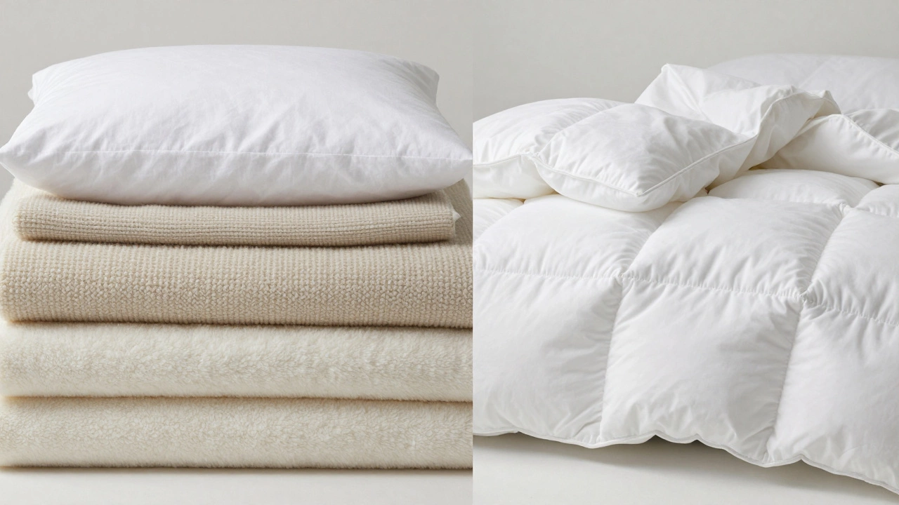 Comparison of stacked breathable blankets versus a bulky insulated comforter