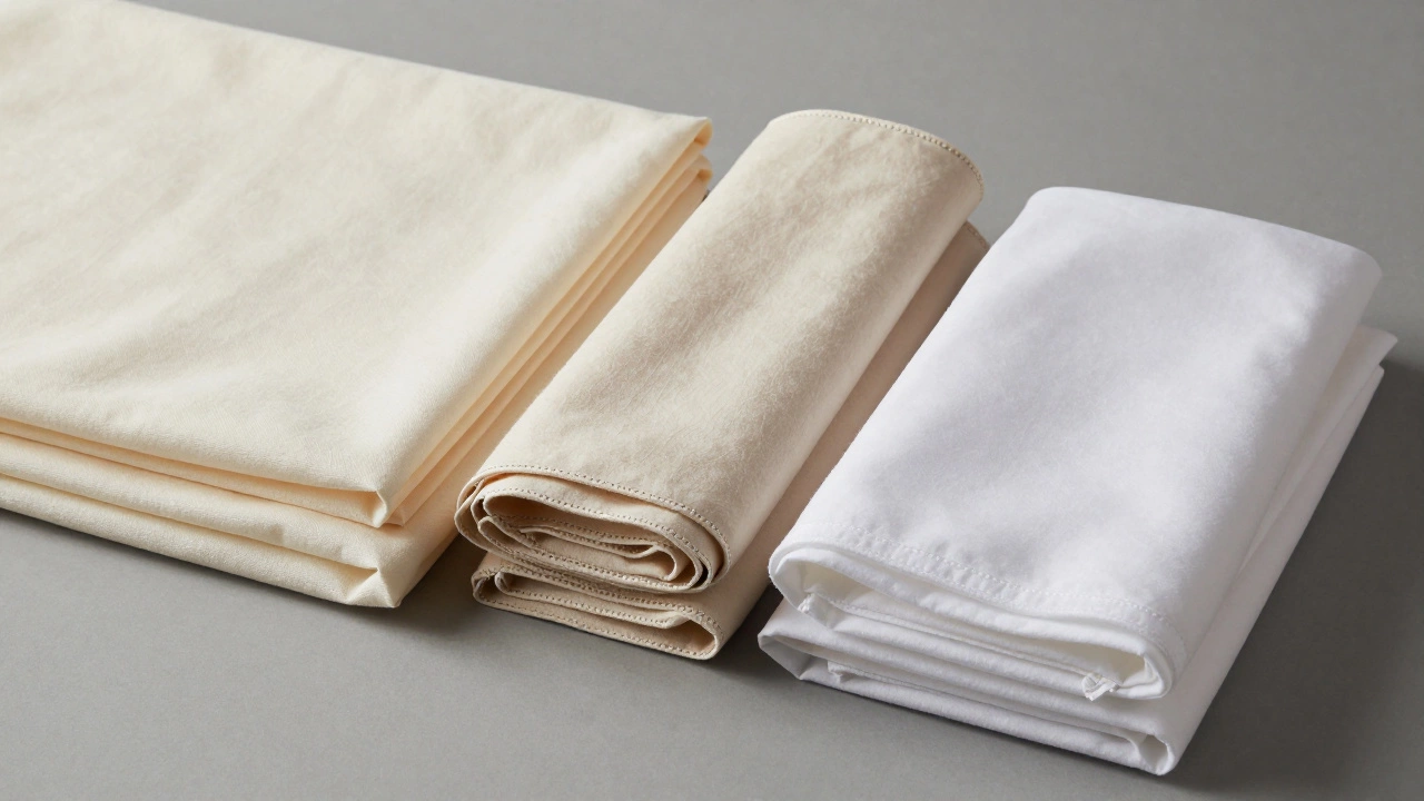 Stacks of reinforced Class B bedding materials showing hem details