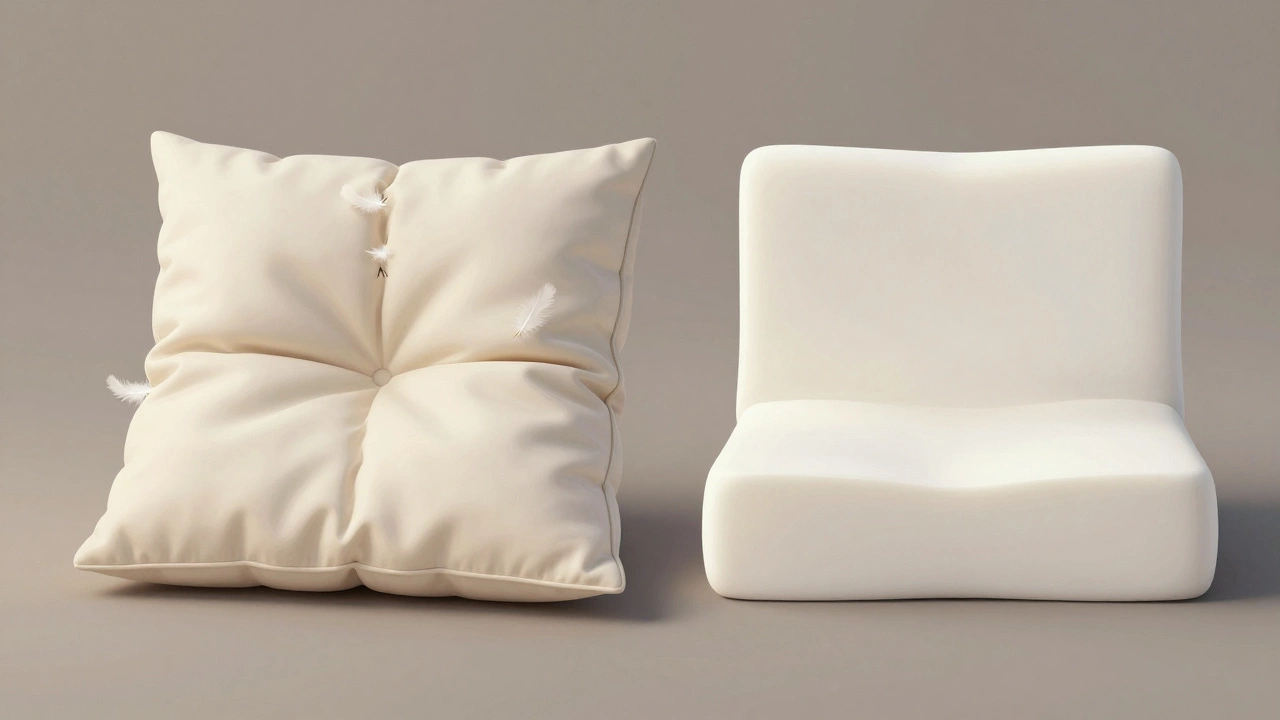 Comparison of a slumped down cushion versus a firm foam cushion
